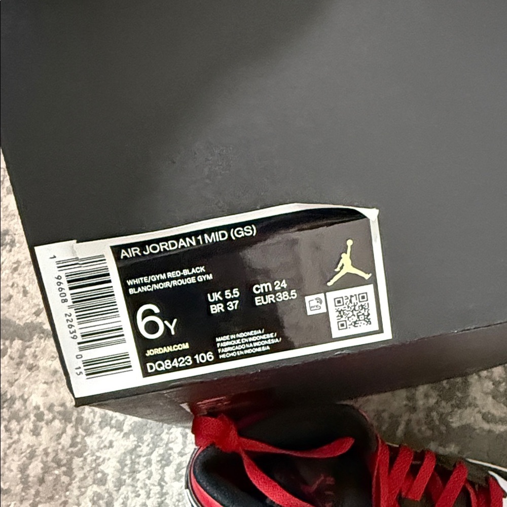 Nike Kids Black, White, and Red Sneakers - Picture 3 of 5